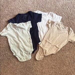 Burt's Bees Baby Organic Cotton Short Sleeve Bodysuits, 4 pack